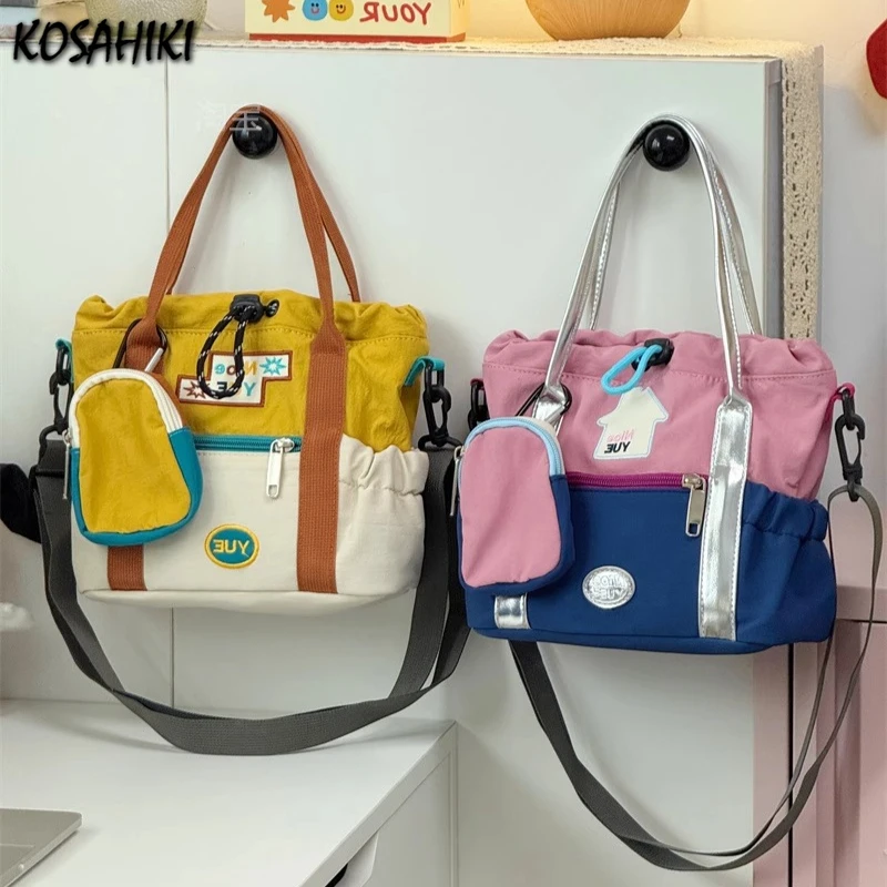 

Vintage Contrast Color Casual Harajuku Shoulder Handbags Grunge Y2k Aesthetic Casual Underarm Bag Fashion Women Crossbody Bags