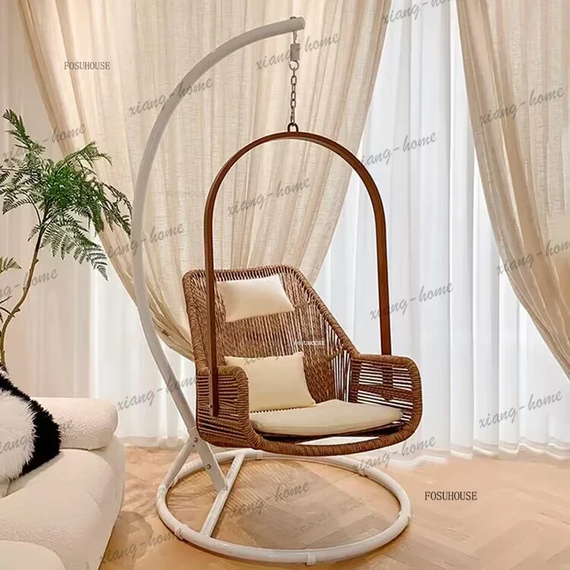 LSNordic Metal Bracket Outdoor Swings Simple Indoor Swing Modern Outdoor Furniture Balcony Home Leisure Patio Garden Single Crad