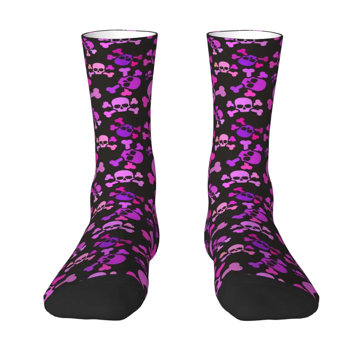 Pink Skulls Stockings Fashion Cartoon Pattern Gothic Socks Winter Anti Bacterial Socks Women Men Climbing Comfortable Socks