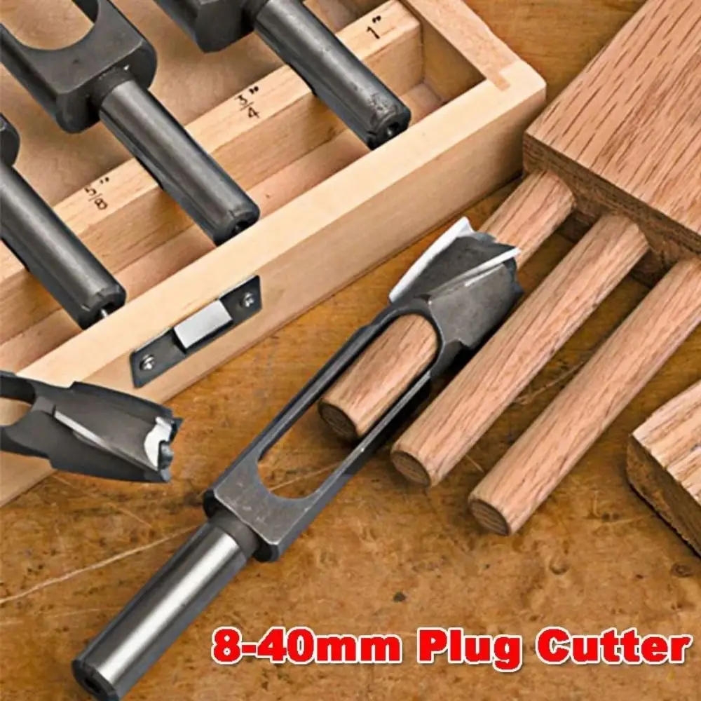 

8mm-40mm Woodworking Drill Bit High Speed Steel 13mm Shank Carbon Steel Tapered Tenon Versatile Hardened Tenon Dowel Plug Drill