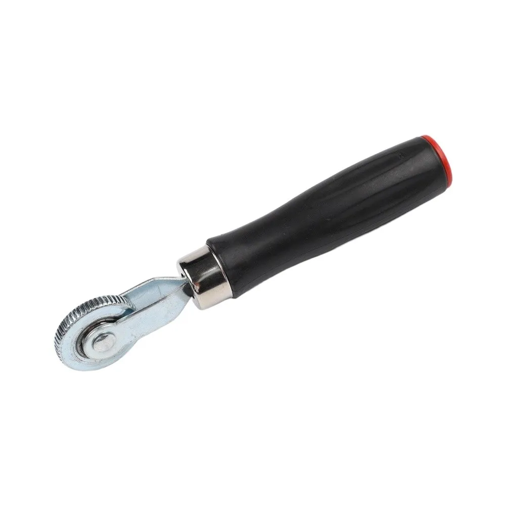 Tire Repair Roller with Steel Grinding Head and Ergonomic Handle for Improved Tire Patch Compaction and Long Term Use