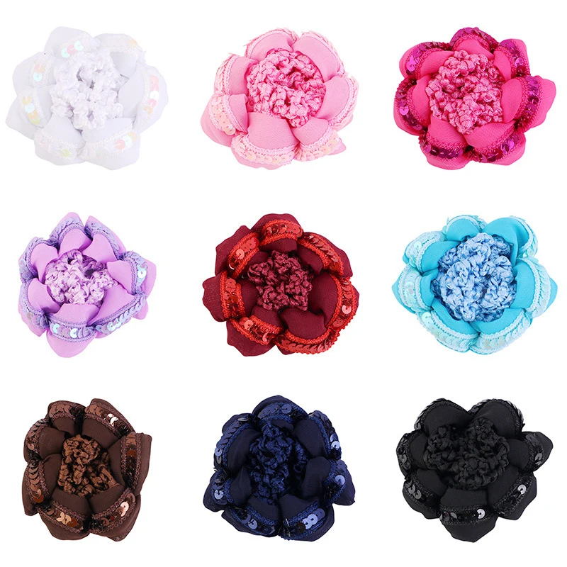 1PCS Hair Accessories DIY Ponytail Fixed Styling Tool Solid Color Dance Skating Hairnet Elastic Bun Cover Simple