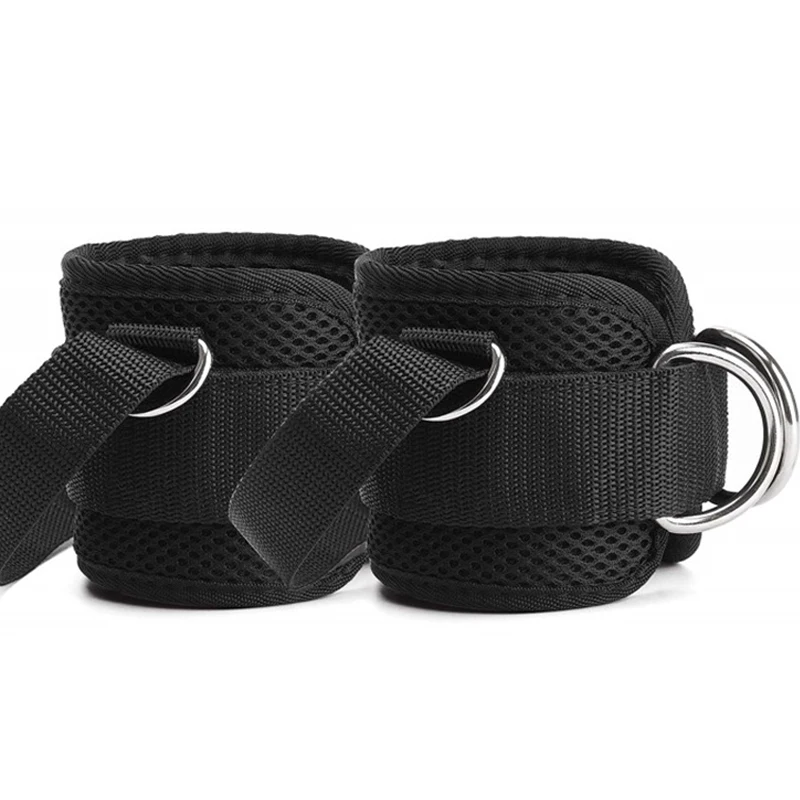 Fitness Gym Ankle Straps Double D-Ring Padded Cuffs Ankle Weight Leg Training Brace Support Sport Safety Abductors