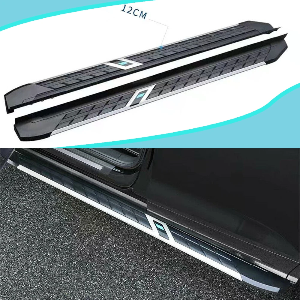 2 pcs Fits for Toyota Corolla Cross 2020-2023 2024 Double Cab Side Step Nerf Bars Running Boards (with Brackets)