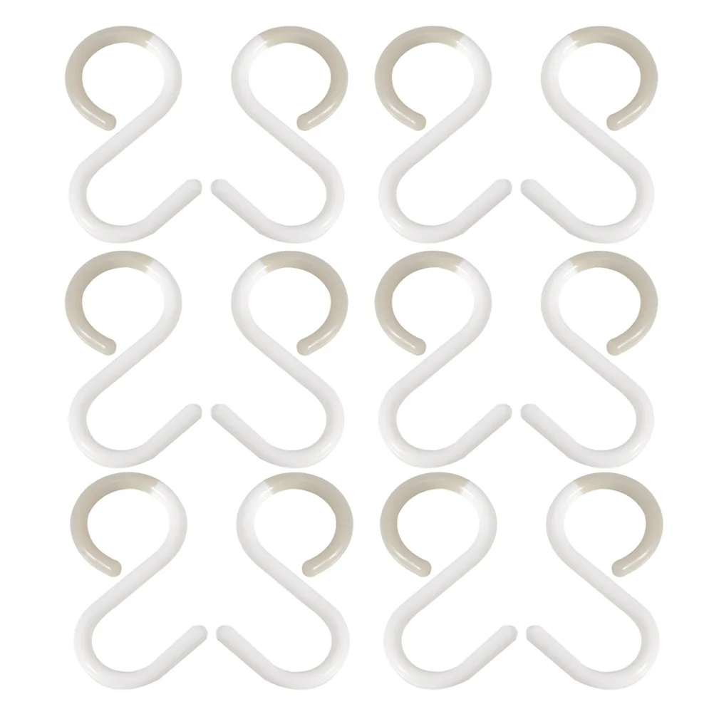 

12 Pcs Hook up Clothes Hooks Plastic Non-slip Multiple Uses Tools Closet Coat Pp Hanger For Coats