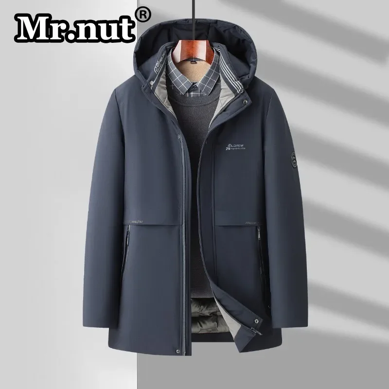 Mr.nut Frangivento Autunno Inverno Giacche da esterno Moda uomo Giacca imbottita in cotone caldo con cappuccio Cappotto termico da campeggio