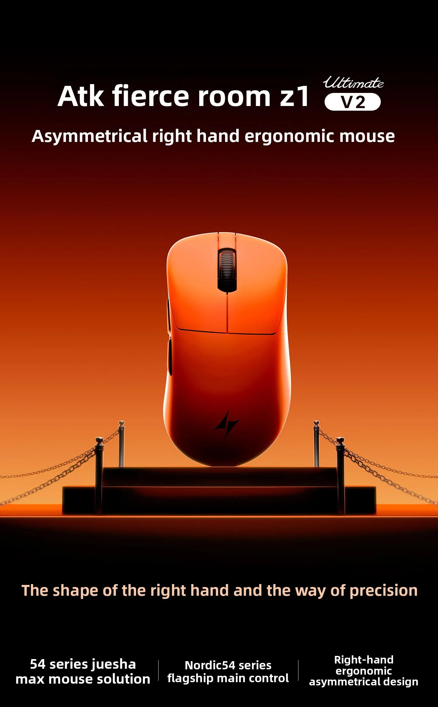 ATK Blazing Sky Z1 V2 Ultimate Wireless Gaming Mouse Dual 8K 500mAh PAW3950Ultra Lightweight Low Latency Ergonomic Esports Mouse
