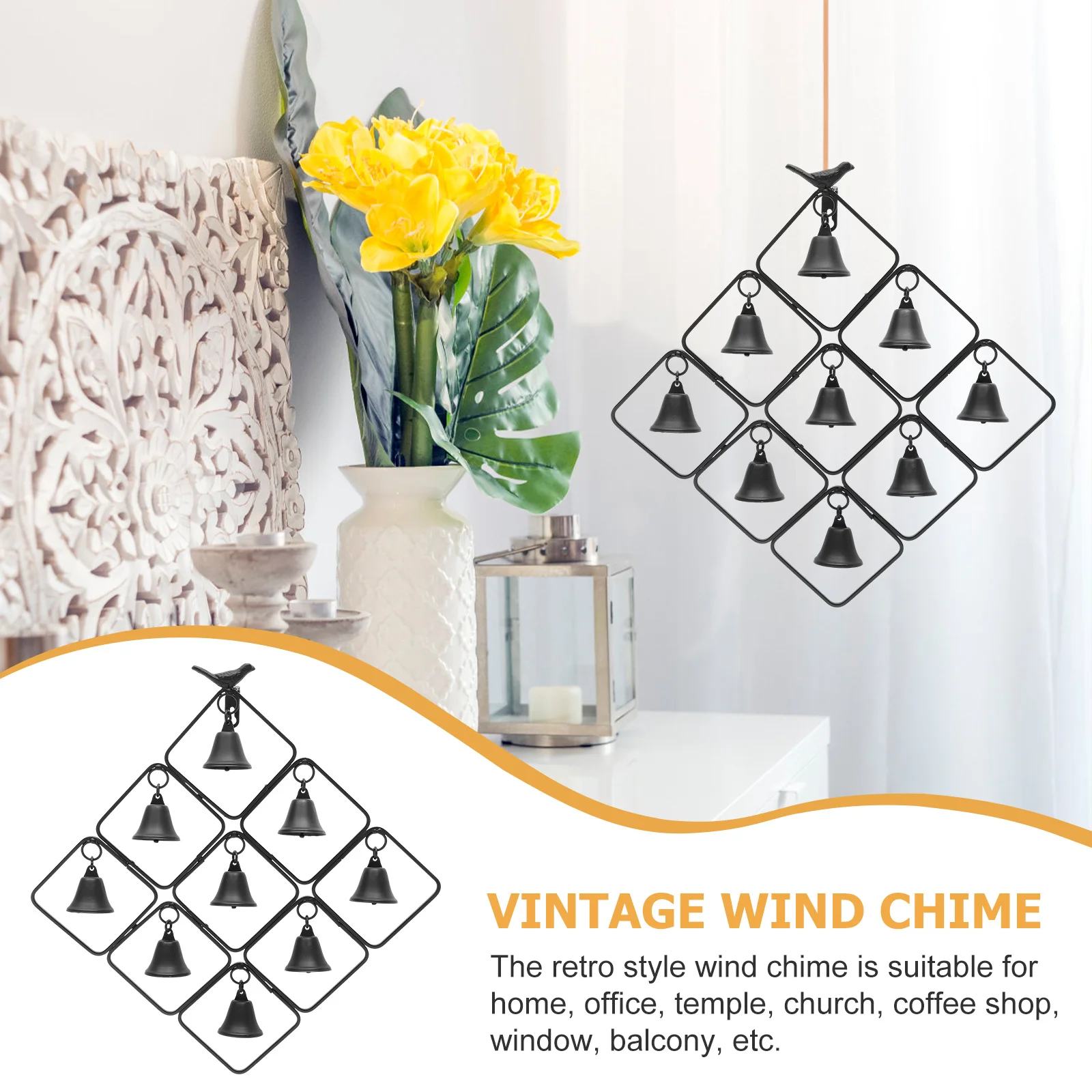 

Metal Wind Chime For Outside Outdoor Garden Decoration Patio Balcony Hanging Bell Farmhouse Modern Home Office Decor