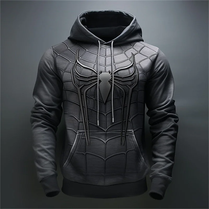 Autumn Fashion Sweatshirts For Men 3D Print Spider Pattern Leisure Cosplay  Oversized Hoodie Hip Hop Trend Harajuku Streetwear