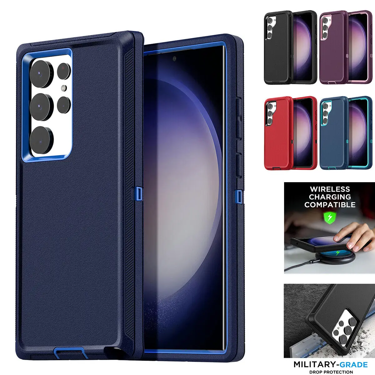 For Samsung Galaxy S26 S25 S24 S23 Plus S22 Ultra S21 FE S20 Plus Note 20 Case Tough Shockproof Heavy Duty Rugged Defende Cover