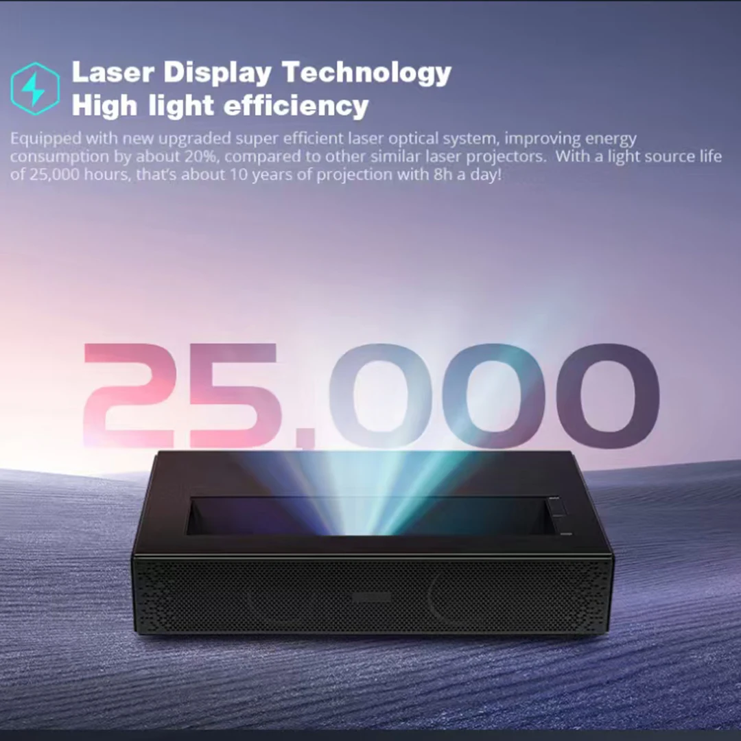 Global Language D068 Ultra Short Throw 3 Laser Projecior DLP Native 1080P Support 4K WiFi6 BT5.2 Auto Focus Home Cinema Laser TV