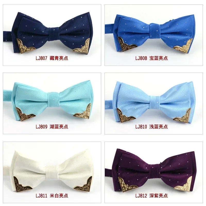 Male formal business meeting new men's formal dress bow tie simple classic Day Wedding best man party bow tie polyester collar