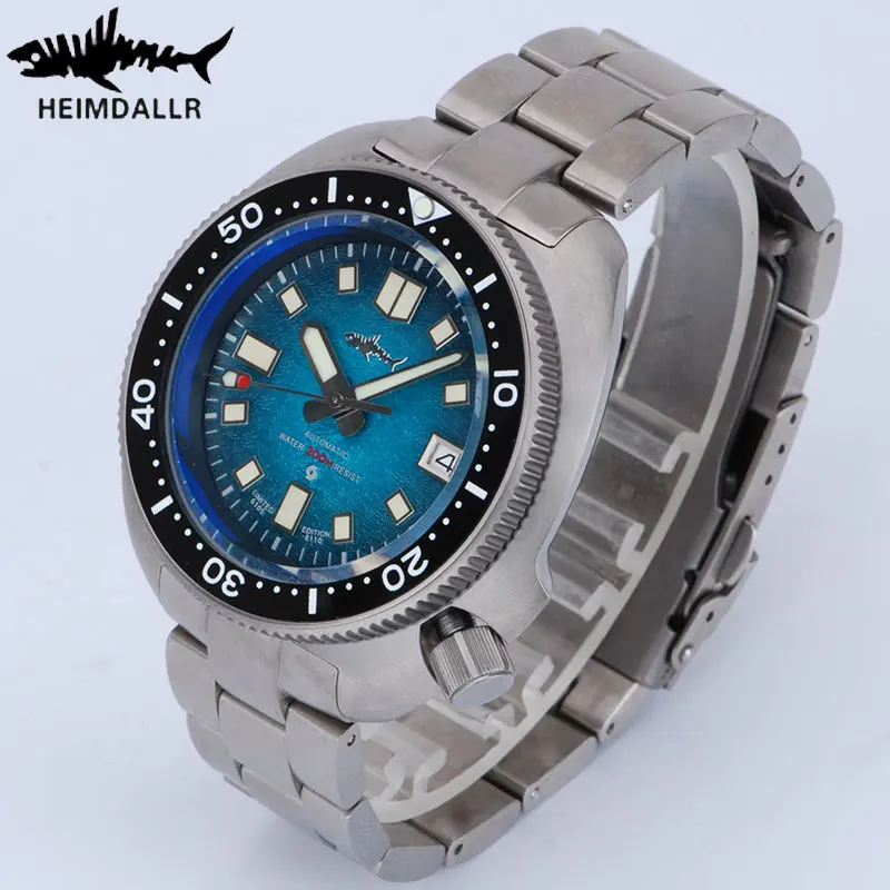 Heimdallr Turtle Dive Watch Men Titanium Case Sapphire C3 Luminous 200M Waterproof NH35 Automatic Movement Mechanical Mens Watch