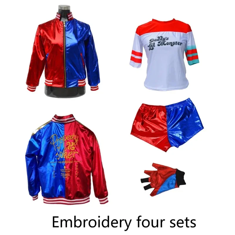 2025 Halloween Boek Week Suicide Harley Fancy Cosplay Meisje Kind Schurk Criminal Kostuum Squad Quinn Monster Jas Broek