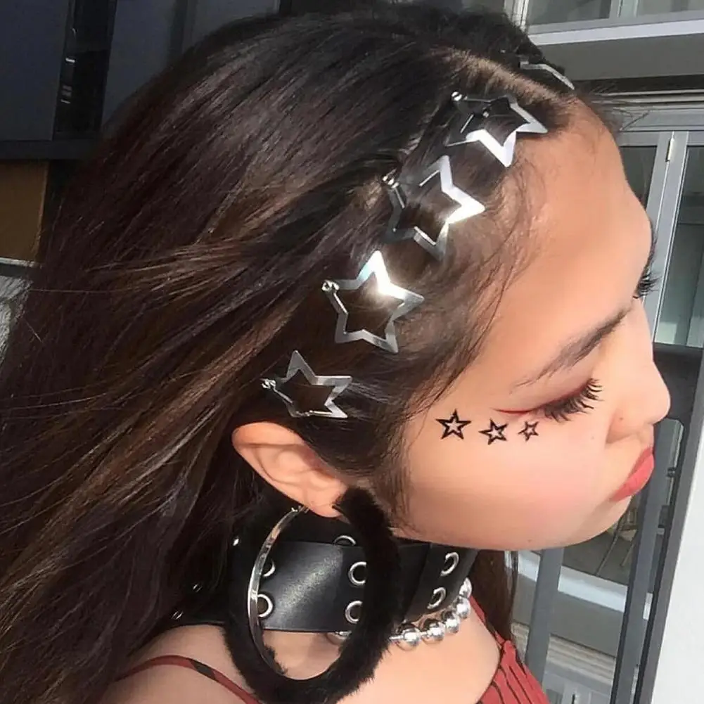 60Pcs Star Hair Clip BB Hairclips Girls Cute Star Barrettes Women Simple Metal Snap Clip Headdress Hair Jewelry