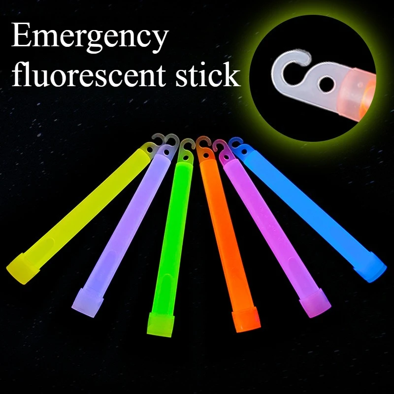 

5PCS 6-inch Fluorescent Stick Camping Hook Emergency Fluorescent Stick Outdoor Lighting Diving Rescue Luminous