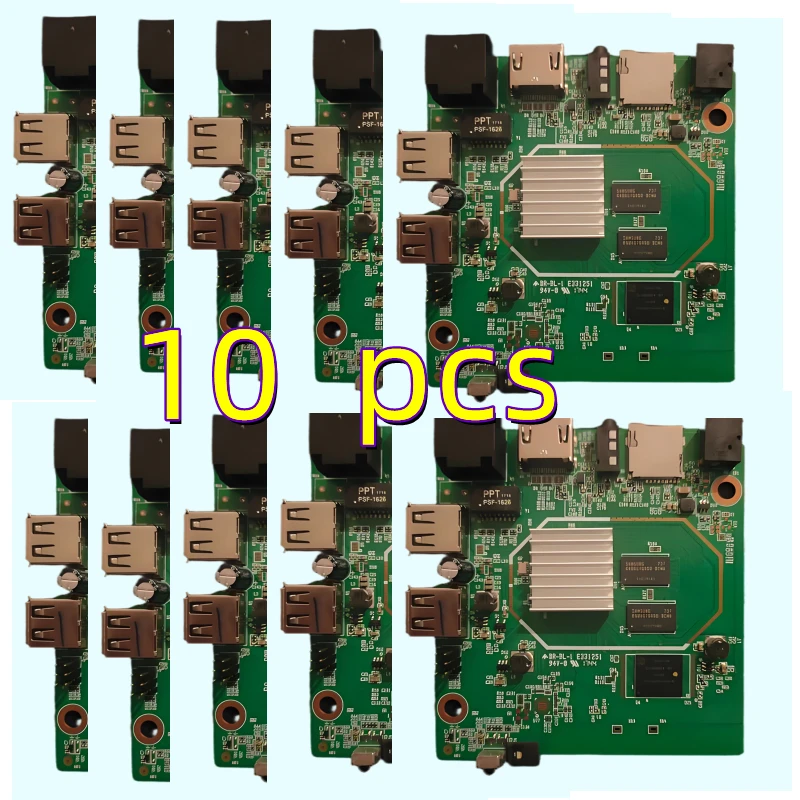 10PCS 셋톱박스 메인보드 Amlogic S905L 1GB 8GB 2.4G 와이파이 안드로이드 7.1 지원 EmuELEC 카드 게임 TV 박스 PCBA (D9…