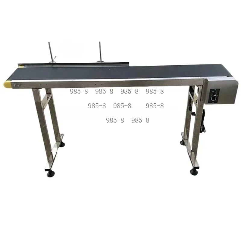 Automatic Electric Transport Conveyor Machine, 150CM PVC Belt With Adjustable Stainless Steel Safety Guardrail