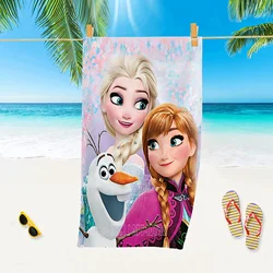 Disney Frozen Princess Beach Towel Elsa Anna Bath Towels Microfiber Swimming Towel Decor for Adults Kids Gift 75x150cm