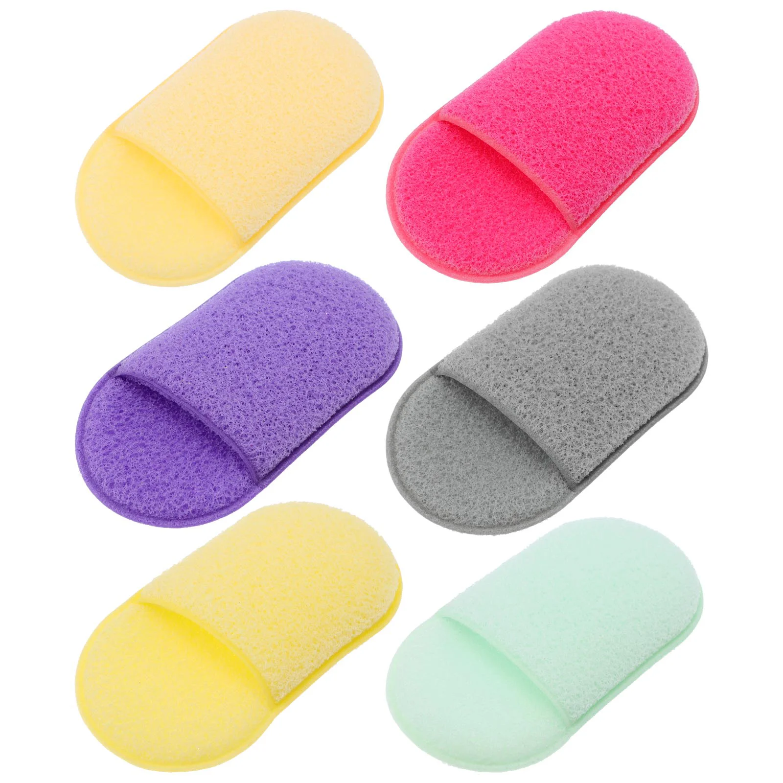 6 Pcs Slipper Type Face Wash Make up Sponges for Round Makeup Powder Puff Clean Puffs Take Bath