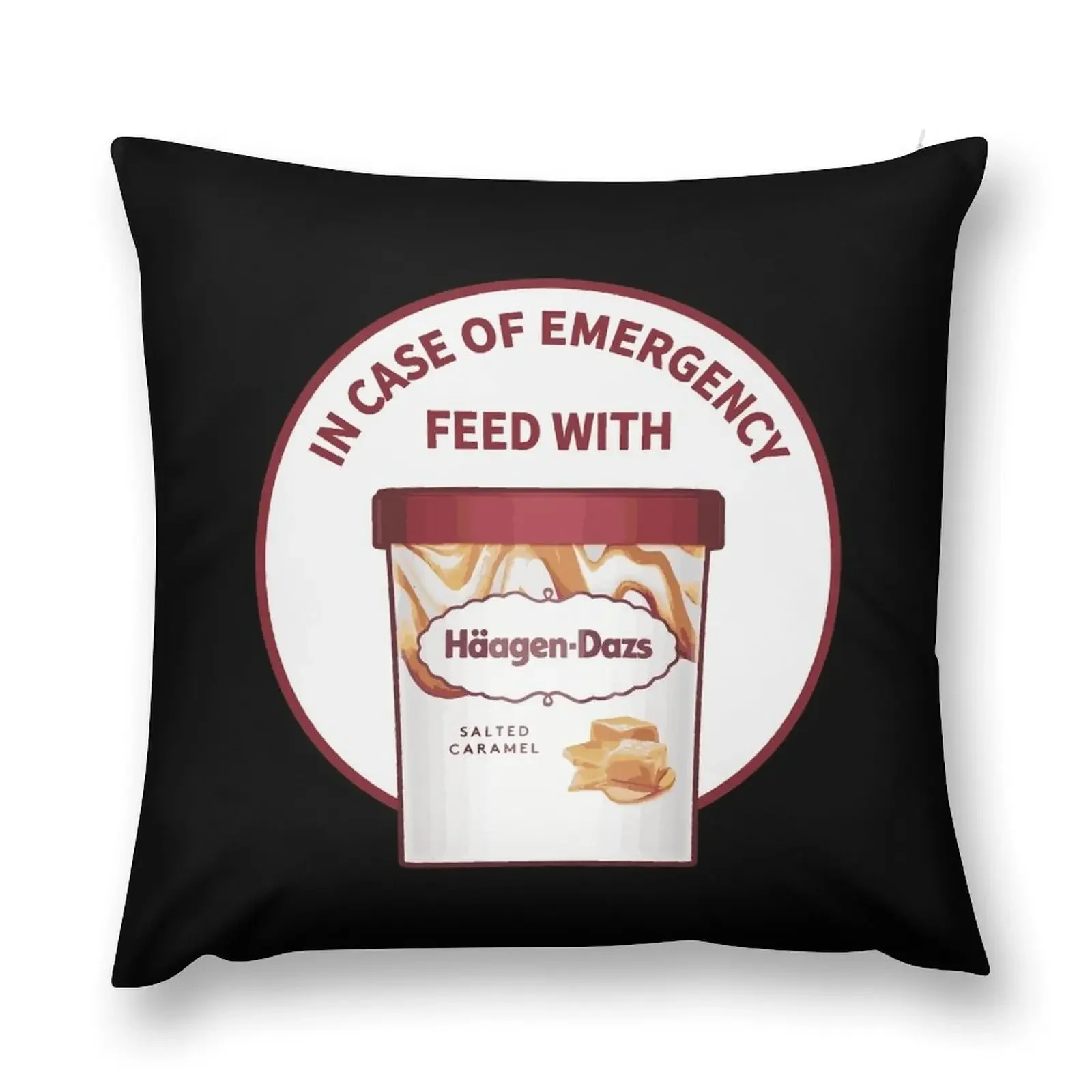 In Case Of Emergency Feed With Haagen-Dazs Throw Pillow Decorative Sofa Cushion Luxury Sofa Cushions pillow