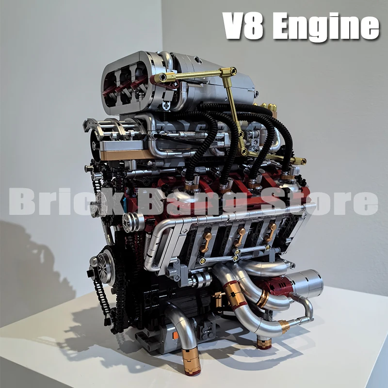 

2347 шт. V8 модель двигателя автомобиля, игрушки, строительные блоки, имитация коробки передач, поршневая связь, сборные кирпичи, развивающие игрушки, идеальные подарки