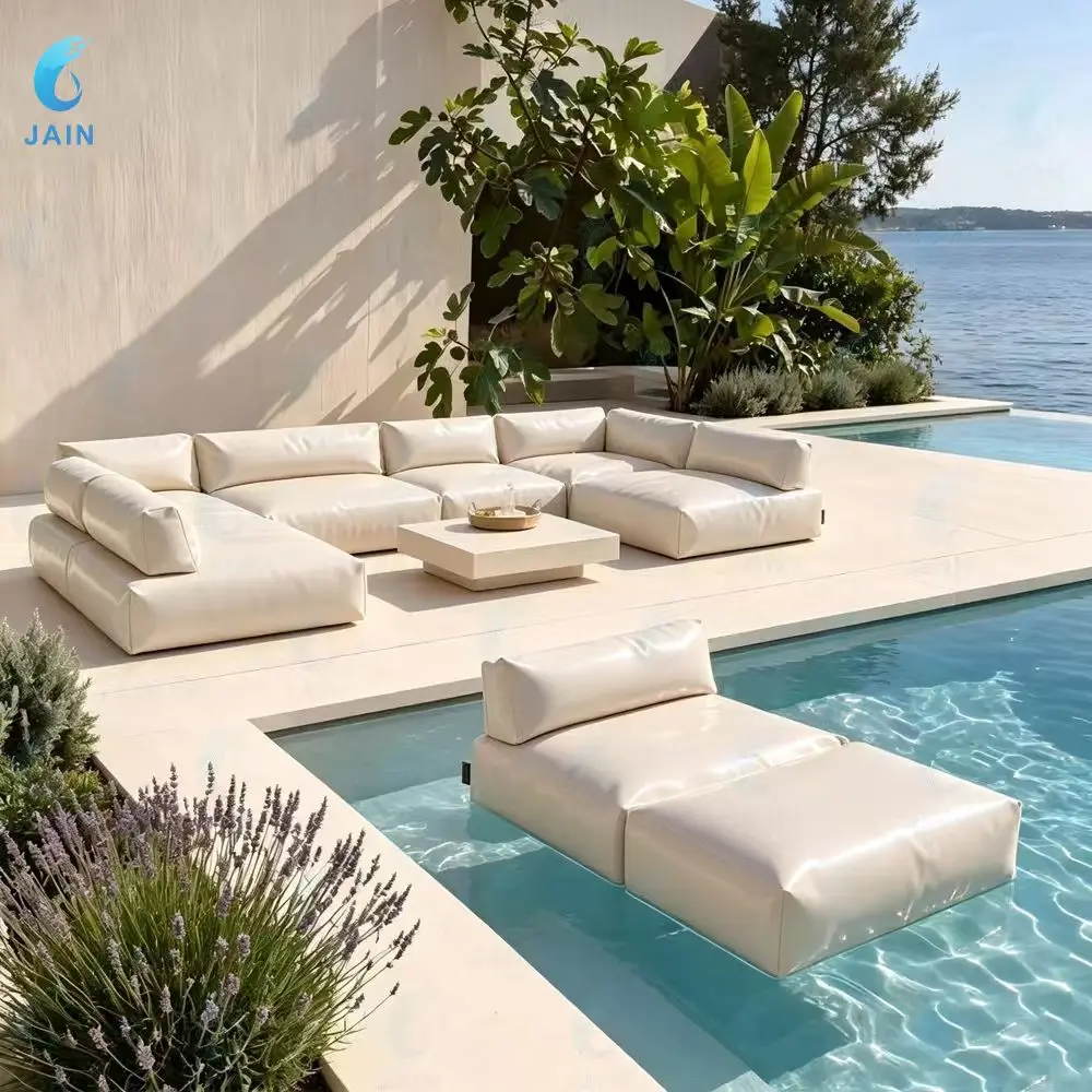Inflatable Pool Lounge Chair Floating Sofa Bed for Adults Outdoor Water Hammock Recliner Raft with Backrest, PVC Inflatable Sun