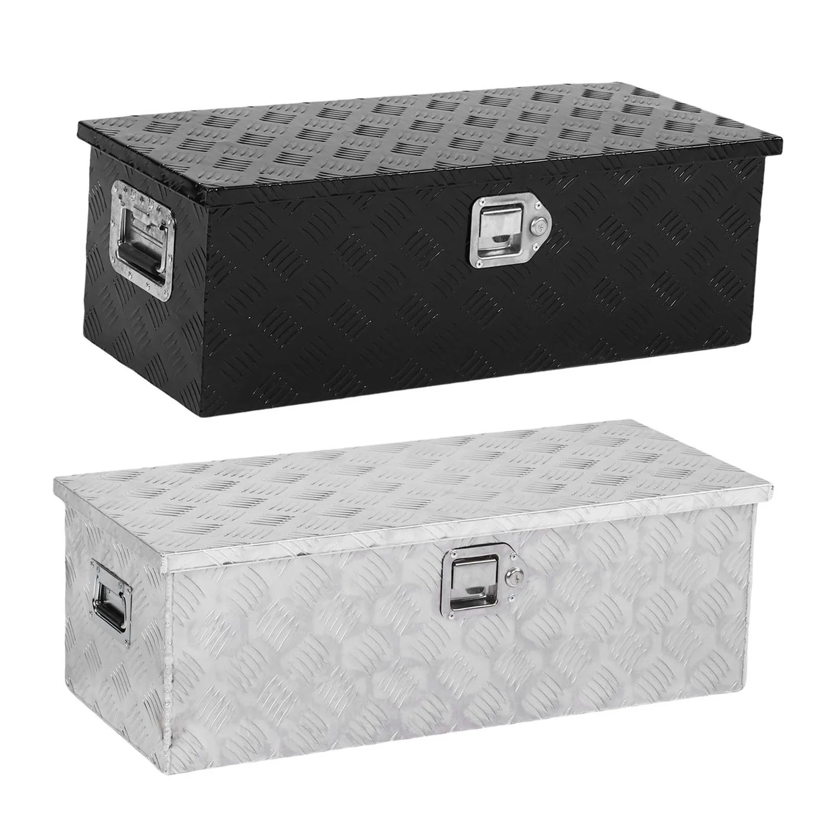 Outdoor Trailer Pickup Toolbox Truck Bed Tool Box 64L Waterproofing Powder Coating Portable Heavy Duty Trailer Storage Tool Box