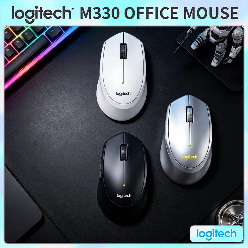 

Logitech M330 Silent Wireless Mouse Portable 2.4G USB Nano Receiver Compact Quick for Home Office Laptop PC Mac Desk