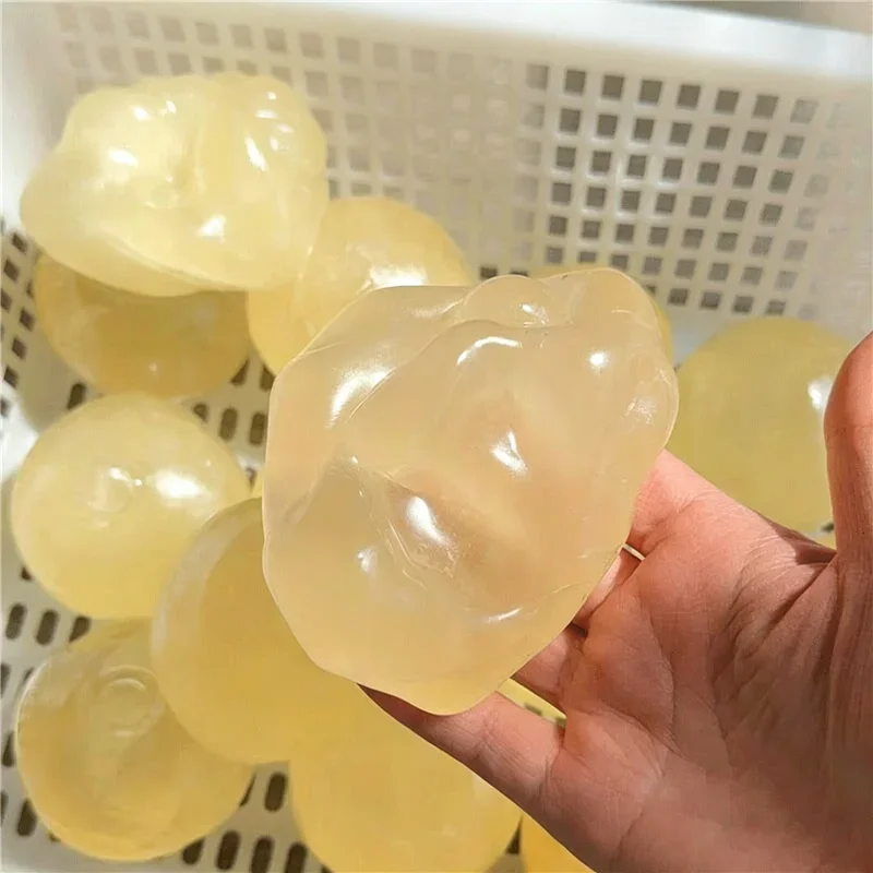 Juguetes Sensoriales Antiestrés Quishy de Plástico Mochi Transparente con Aceite de Coco y Maltosa, Divertidos Juguetes de Rebote Lento para Regalo