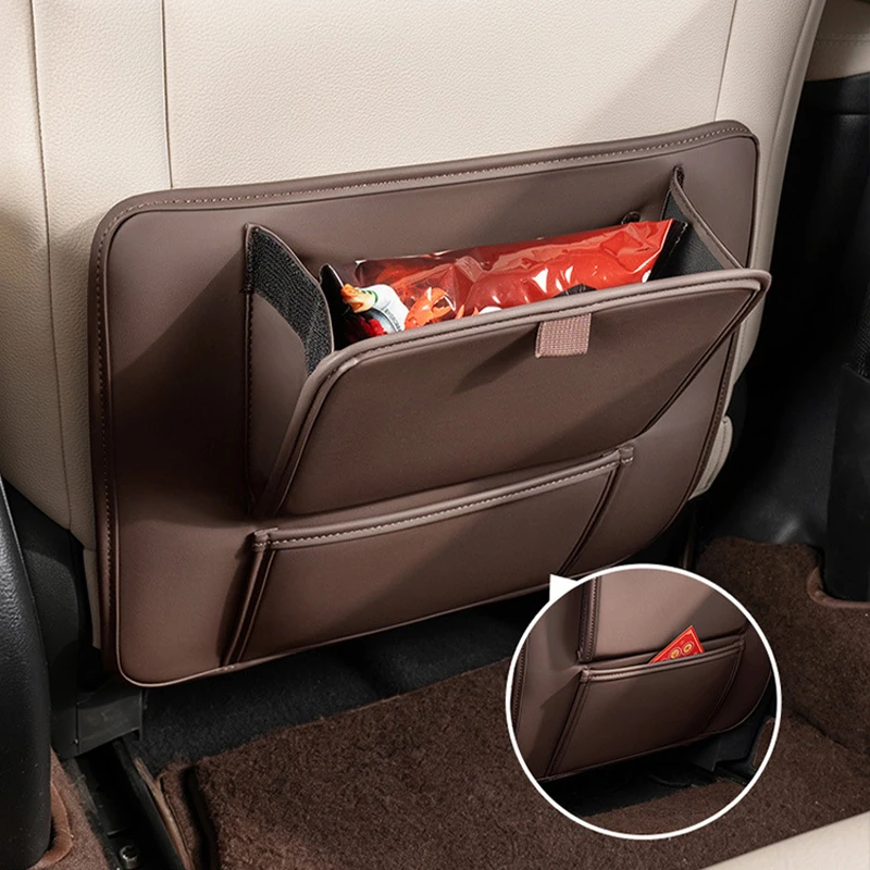 

1Pc Universal Fit Car Rear Seat Kick Mat, Durable Anti-Stain Back Seat Cover, Dual Pocket Storage & Trash Bag, Easy Clean