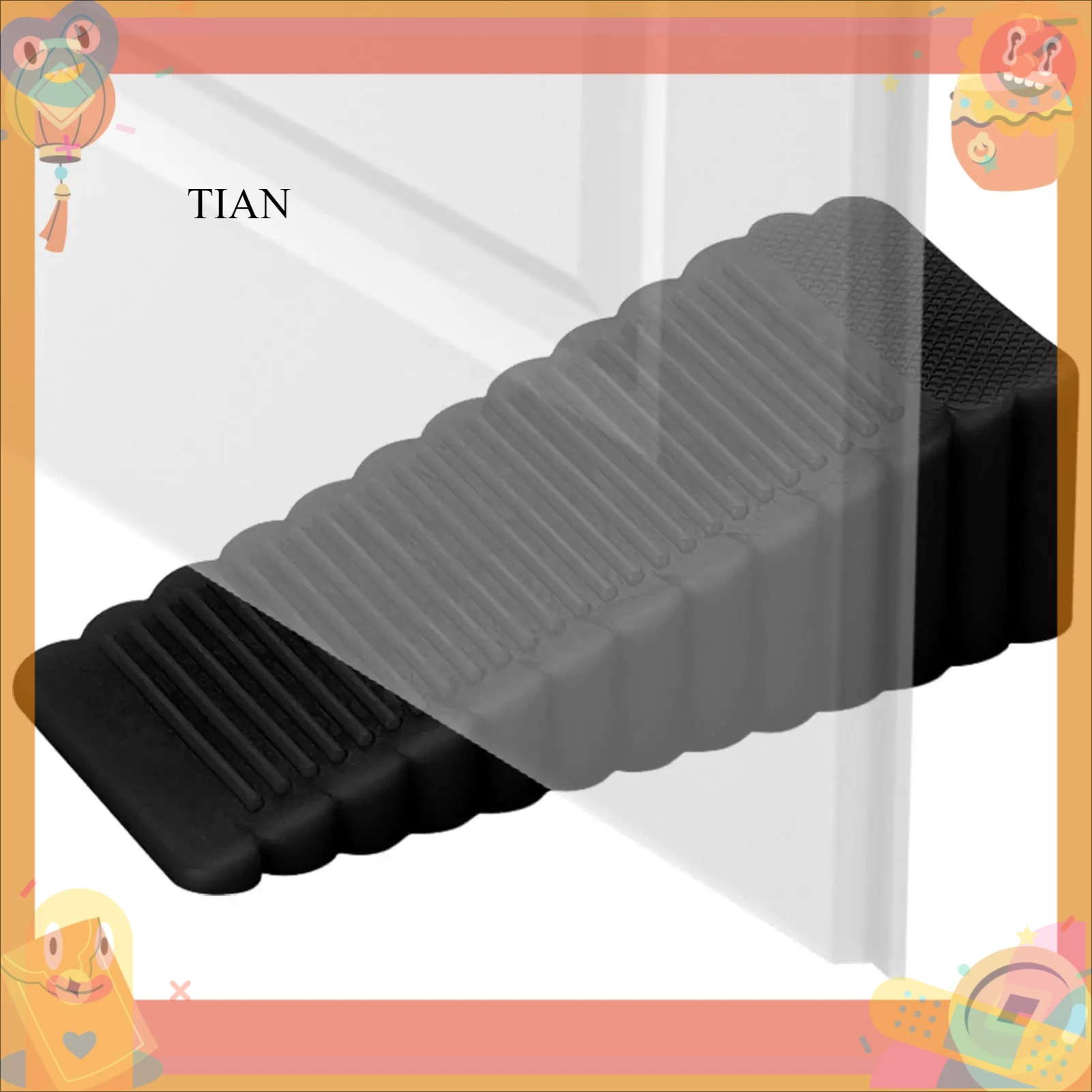 Reusable Shock Absorbent Door Stop Stoppers Safety Plastic Block Wedge Doorstops Home Door Rear Retainer Anti-collision Stoping