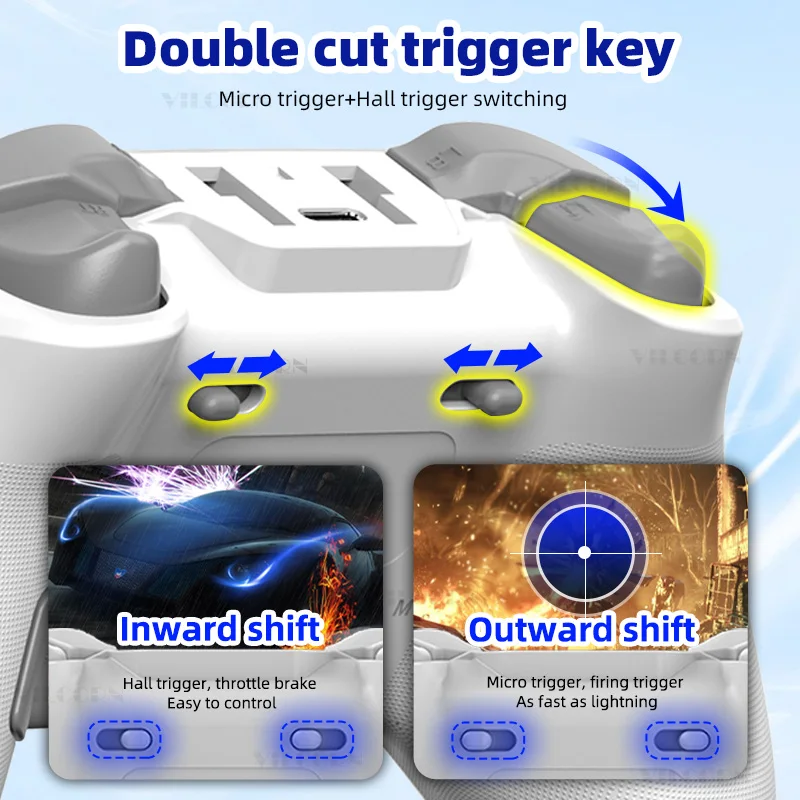 Z04 Wireless Gamepad With Charging Dock Hall Effect Joystick Trigger Game Controller For Android/iOS/PC/TV With Receiver Holder