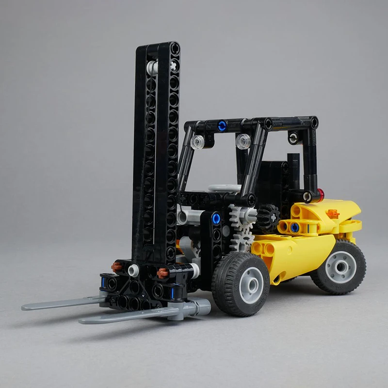 

Вилочный погрузчик MOC, классический городской вилочный погрузчик, подарки, детские творческие строительные блоки, игрушки из строительных блоков