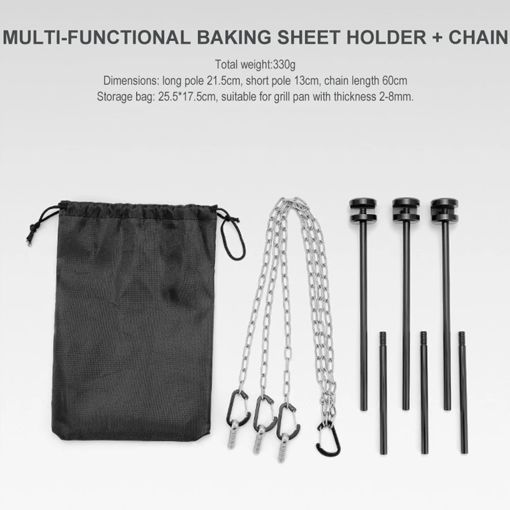 Outdoor BBQ Triangular Bracket Multifunctional Detachable Grill Pot Rack Portable Adjustable with Chain Outdoor Camping Supplies image 4