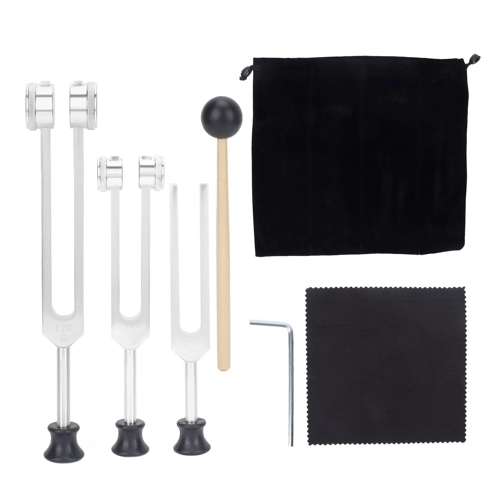 Legering stemvorkset 128 256 512Hz Draagbare stemvork geneesinstrument voor thuis en klinisch gebruik