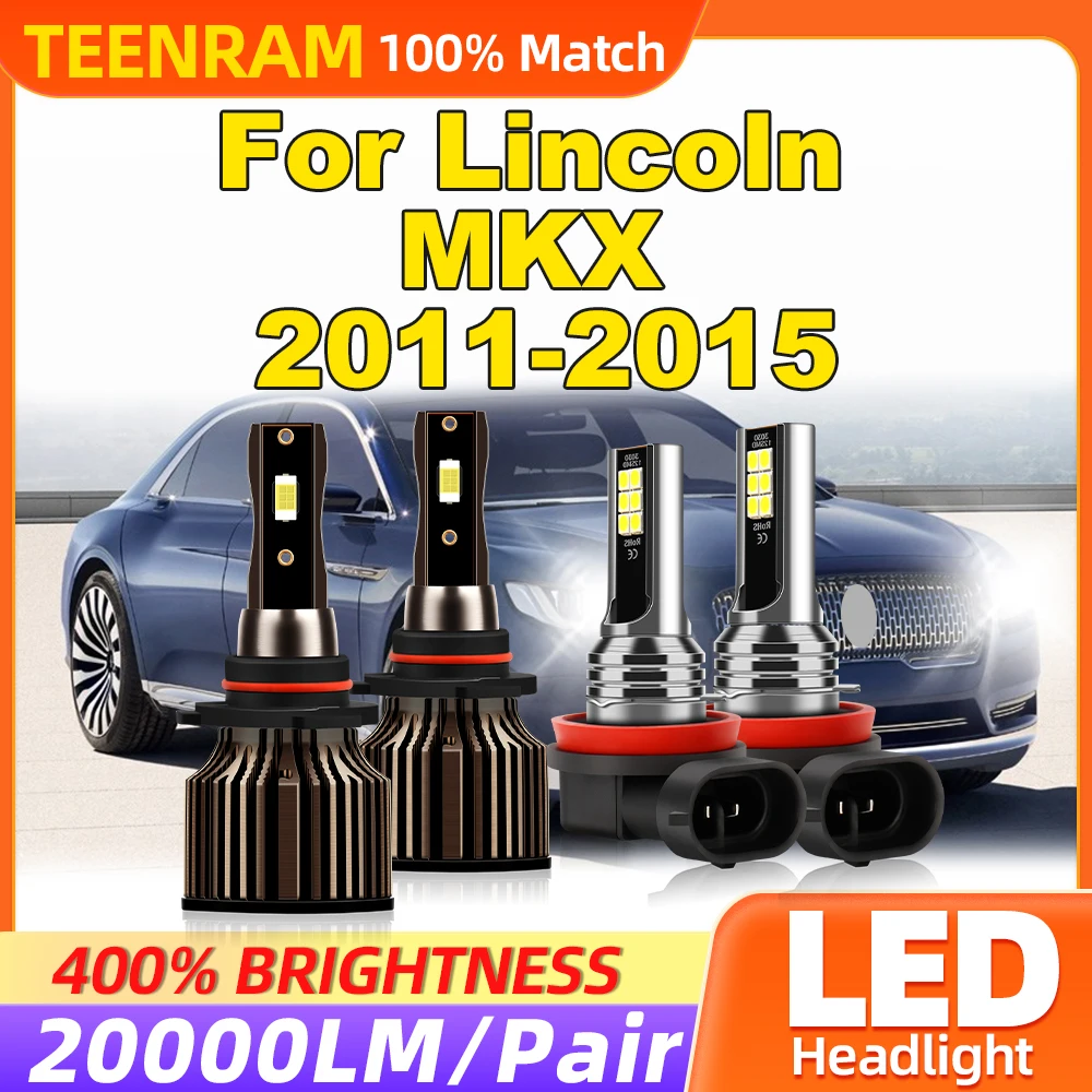 

40000LM LED Headlight Bulbs 240W CSP Chips Car Front Lamps 6000K Fog Lamps For Lincoln MKX 2011 2012 2013 2014 2015