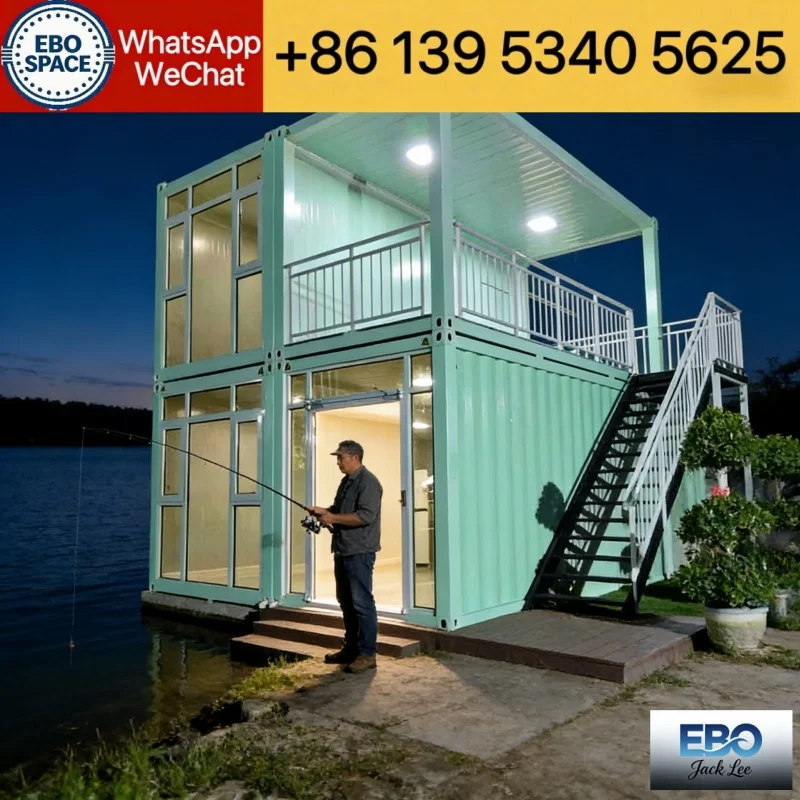 40ft Folding House Container House Expandable Box Kitchen&Shower 2-3 Bedrooms Wooden Cabin Mobile House
