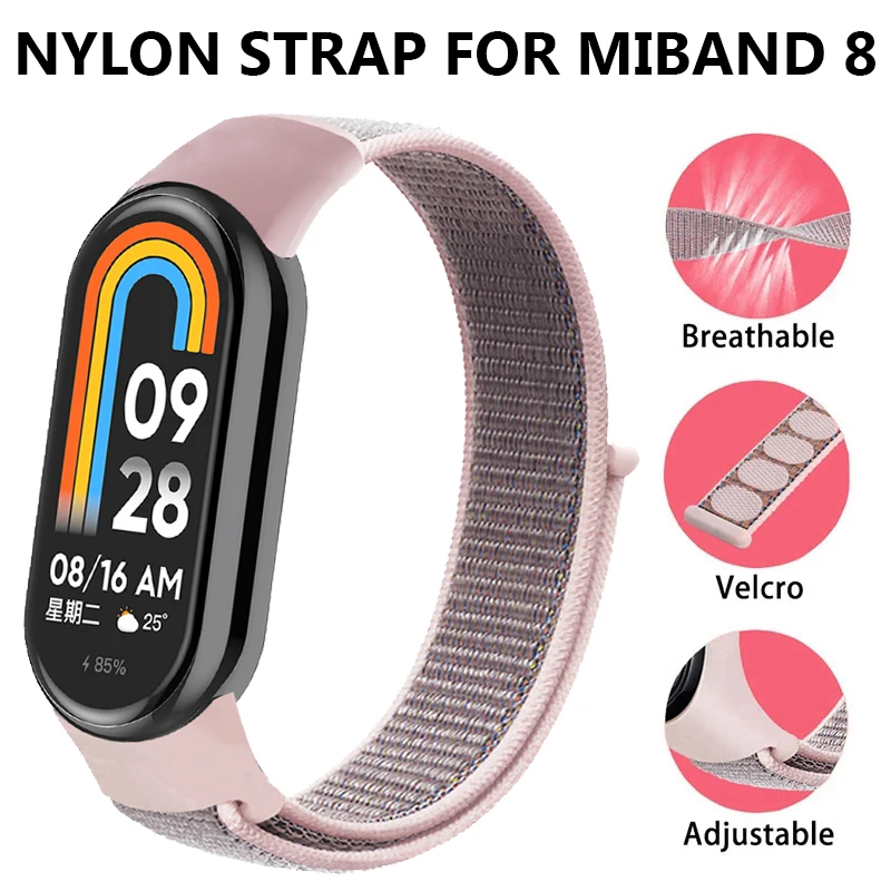 Cinturino in Nylon per xiaomi mi band 8 7 4 5 6 cinturino cinturino correa cinturino Miband braccialetto Sport loop mi band 7 6 5 4 3