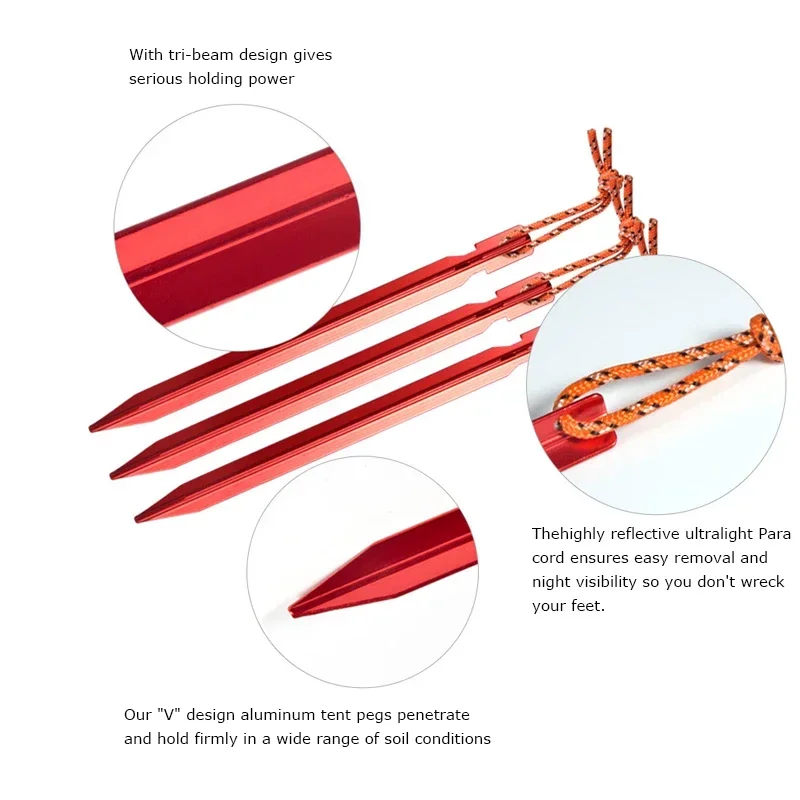 10Pcs/lot 18cm Aluminum Alloy Tent Takes Pegs Heavy Duty Travel Outdoor Camping Accessories Tarp Ultralight Nails Ground Peg image 4