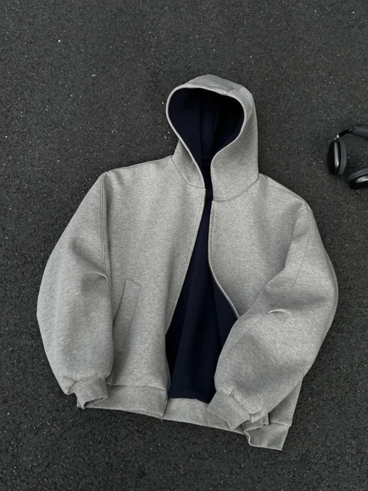 

Мужской кардиган American Sle Heavyweight с капюшоном, повседневный, свободного кроя, осенне-зимний, из смесового хлопка и полиэстера, устойчивый к сминанию, износостойкий