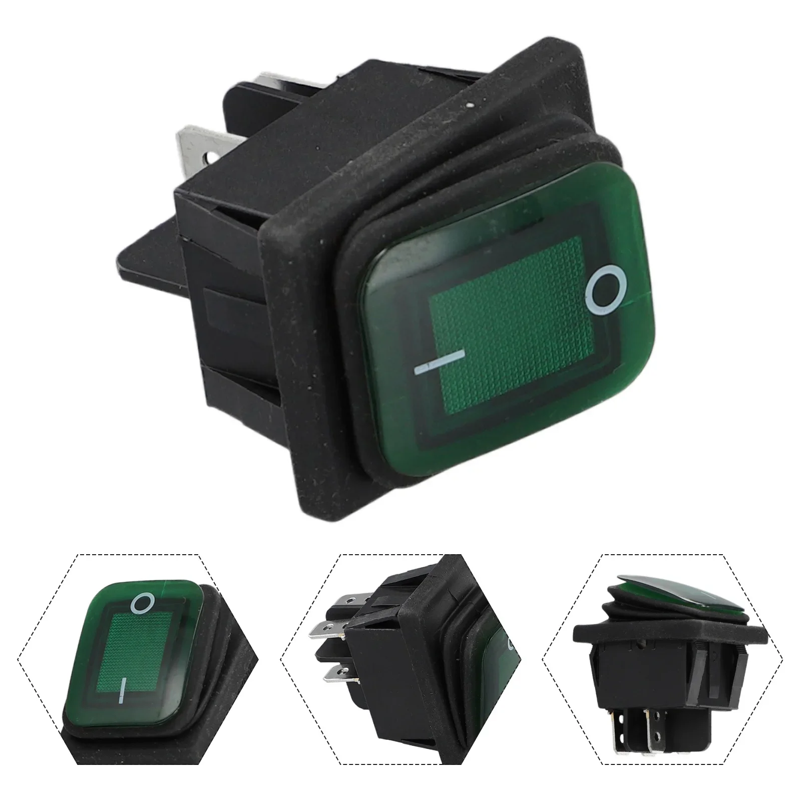 Power Switch Switch Rocker Switch Green KCD4 2 Gears 4 Feet Auto Parts Fits For Many Car Motorcycle Boat Some Machine