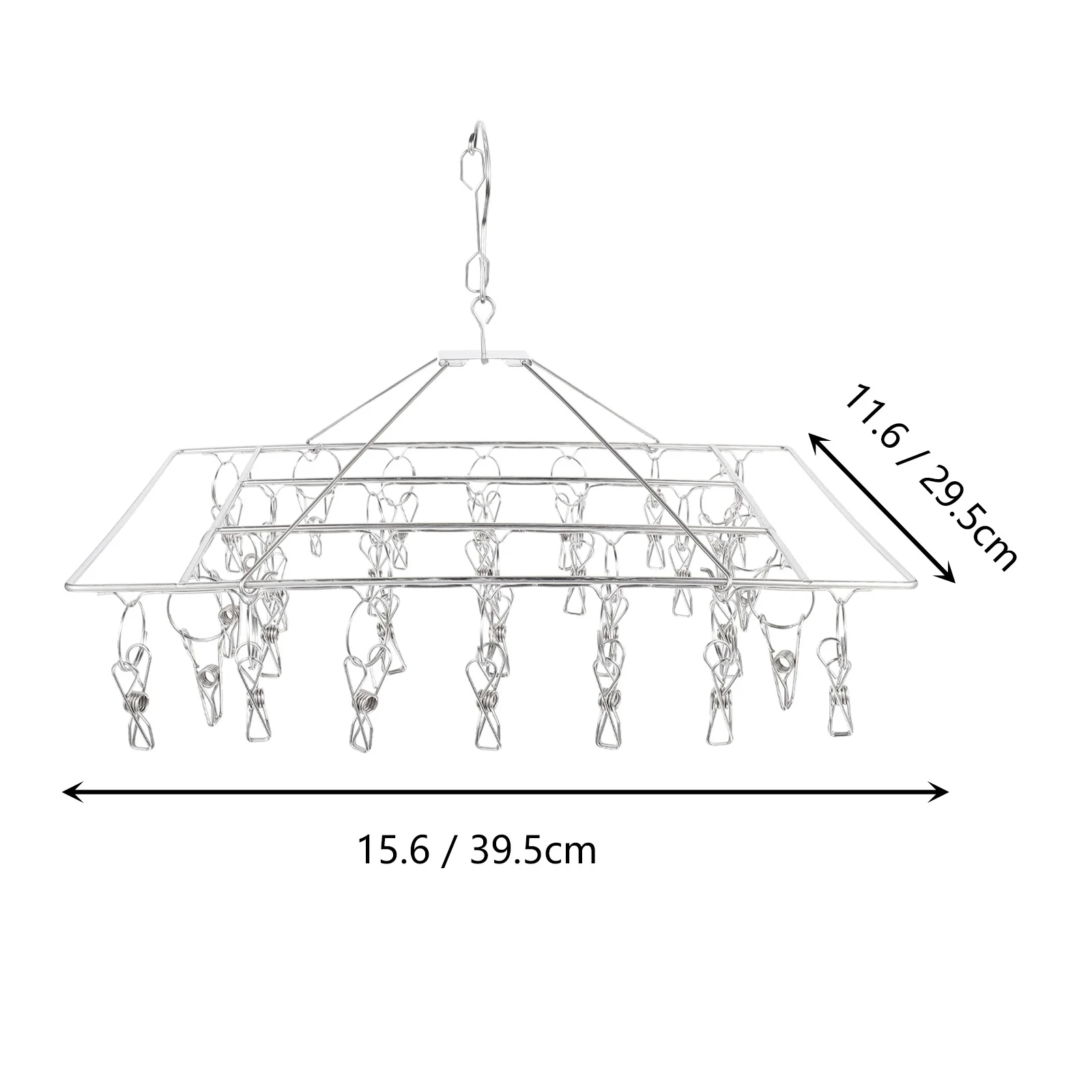 1Pcs Multi-Zweck Kleiderbügel Edelstahl Trocknen Rack Clips Socken Winddicht Clips Wäsche Rack Balkon Trockner Organizer