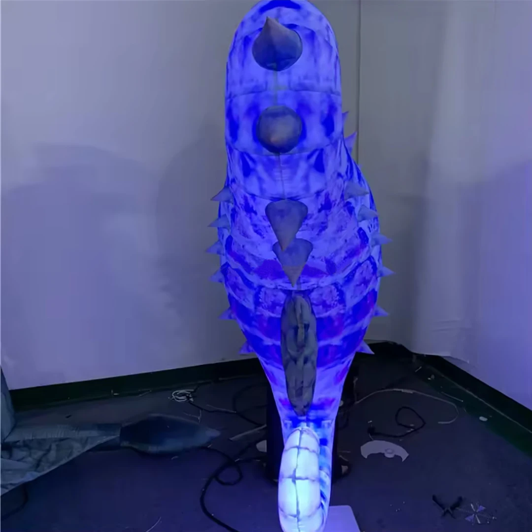 거대한 팽창식 다채로운 바다 말 코스튬, 백색 LED 조명, 공기 블로우, 해양 동물 마스코트, 나이트클럽 퍼레이드, 걷기 소품, 1.7m