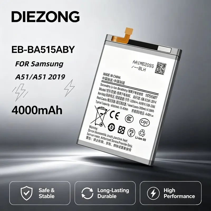 High‑Performance EB-BA515ABY for Samsung A51/A51 2019 Mobile Phone Battery 4000mAh Long Lasting Battery Life Fast Shipping