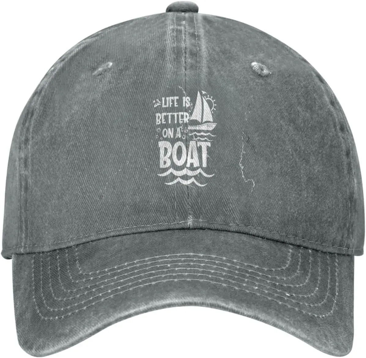 Life is Better on a Boat Baseball Cap Washed Cotton Low Profile Adjustable Golf Hats Unisex