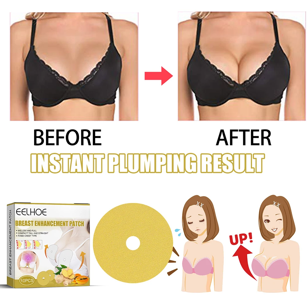 

10pcs Breast Enhancers Pads Plant Ingredients Breast Enhancement Patch Breast Lifting Firming Breast Enhancers Pads Ginger Sexy