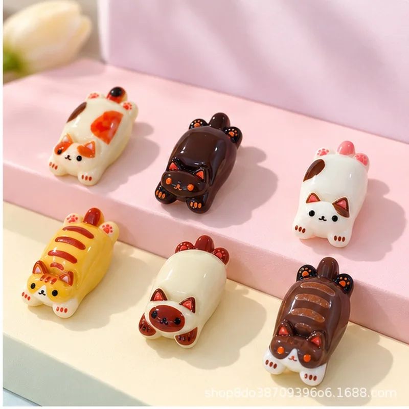 100pcs Kawaii Mini Kitten Creep Cartoon Resin Flatback Accessories DIY Bracelet Necklace Pendant Jewelry Hairpin KeychainDeocor
