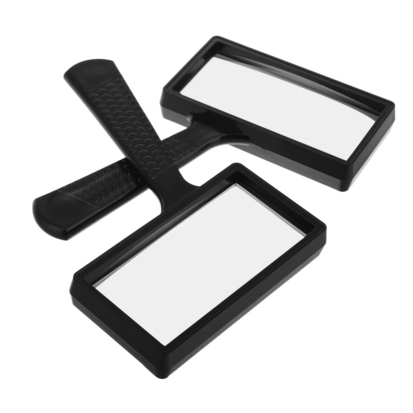

2Pcs Handheld Rectangular Magnifier 3x Glass Lens Scratch Resistant for Seniors Reading Newspapers Books Jewelry Hobby