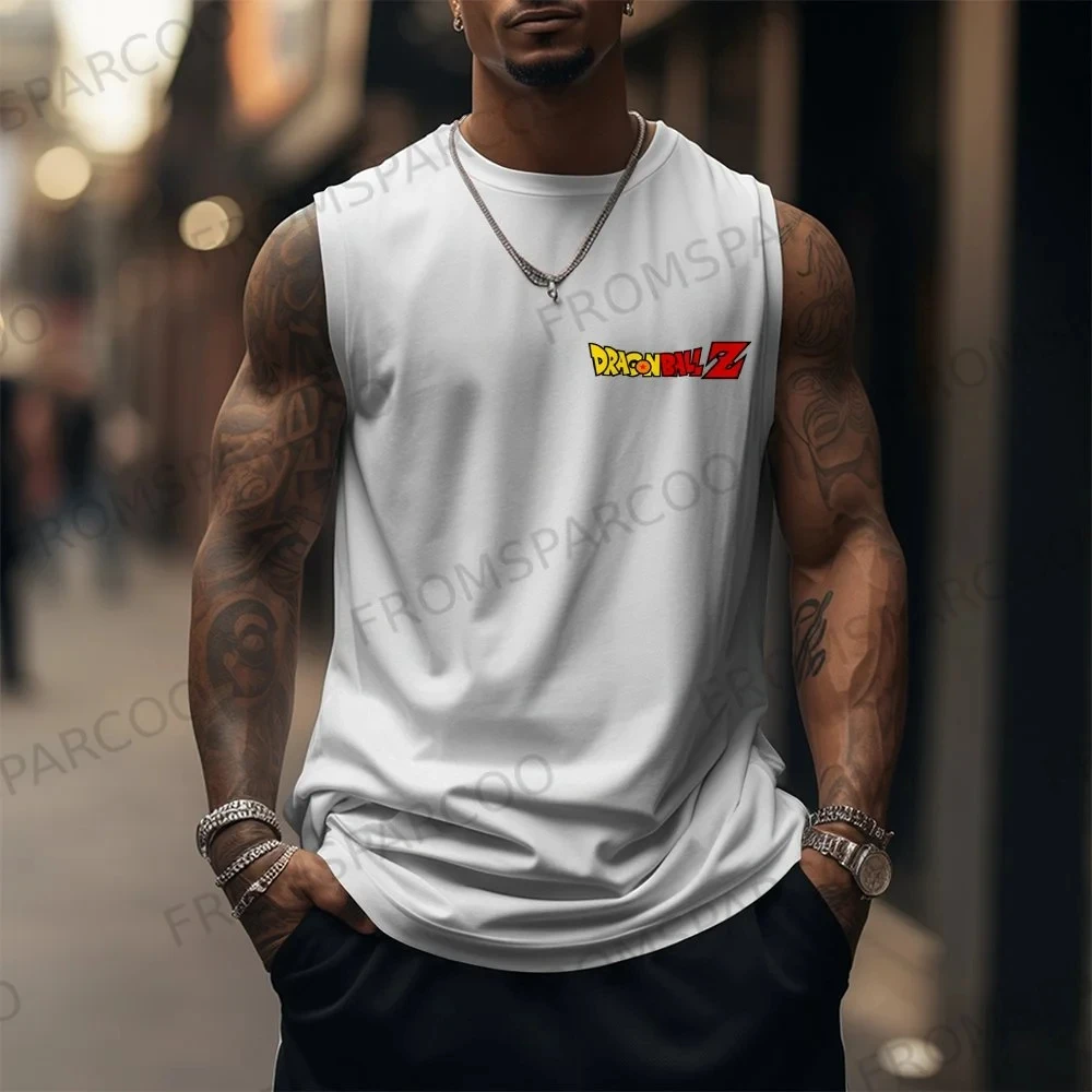Dragon Ball Anime Goku Peripheral Printed Tank Top Men's Sports and Leisure Loose Summer Fashion Cotton Tank Top view 2